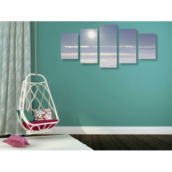 5-dielny obraz slnko nad oblohou