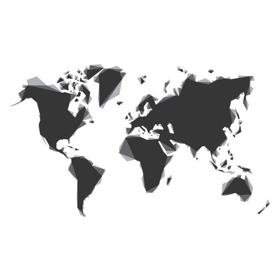 Obraz na korku mapa v čiernobielej farbe