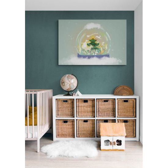 Obraz vianočný stromček so zvieratkami v snežítku