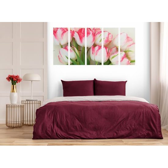 5-dielny obraz romantické tulipány