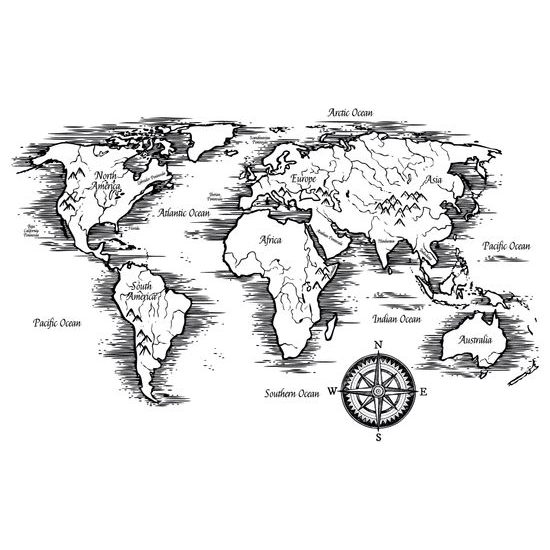 Tapeta nádherná mapa v umeleckom prevedení