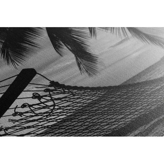 Obraz oddych na pláži v čiernobielom prevedení