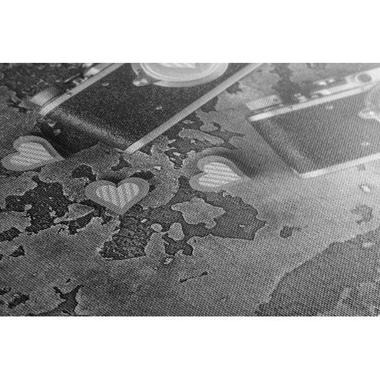 Obraz dva historické fotoaparáty v čiernobielom prevedení