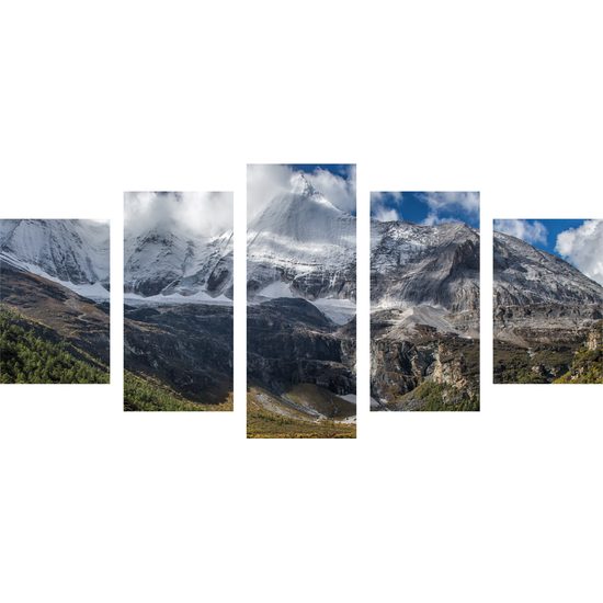 5-dielny obraz dychberúce hory