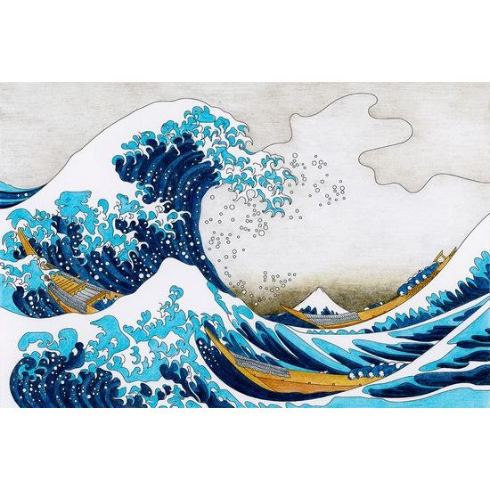 Tapeta imitácia Veľkej vlny z Kanagawa - K. Hokusai