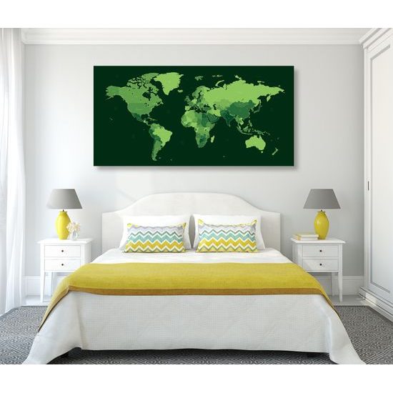 Obraz na korku mapa štátov v zelenom prevedení