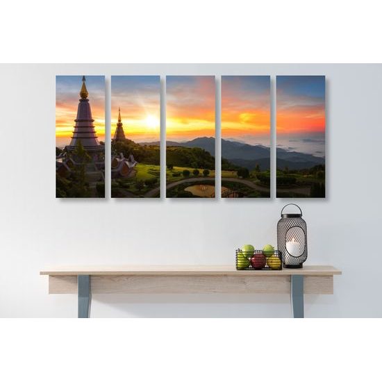 5-dielny obraz krásy Thajských hôr
