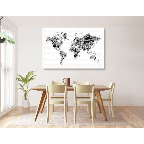 Obraz na korku štýlová mapa pre muzikantov