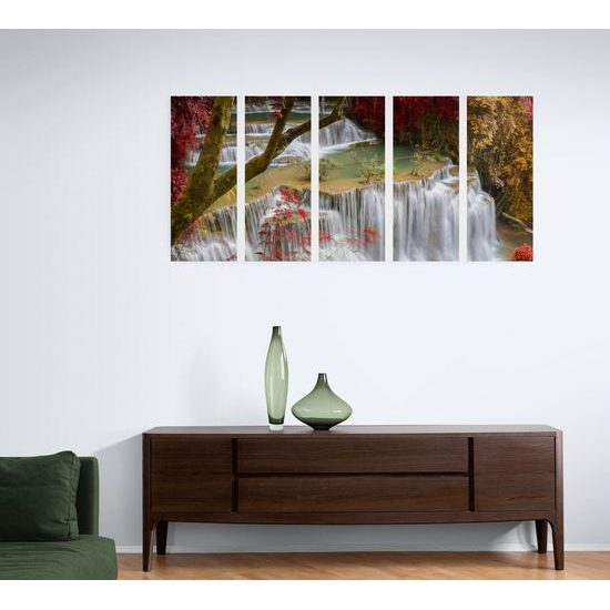 5-dielny obraz prírodné vodopády