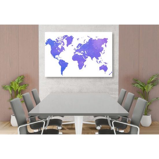 Obraz zaujímavá mapa sveta v fialovom prevedení