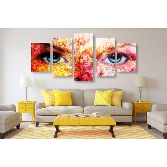 5-dielny obraz nežnosť ženskej tváre