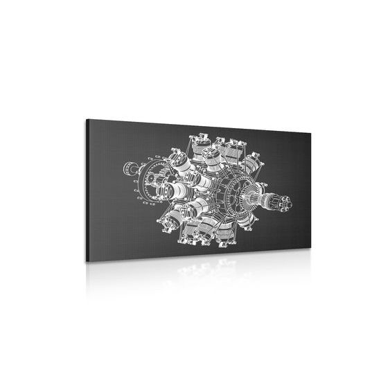 Obraz nákres motora