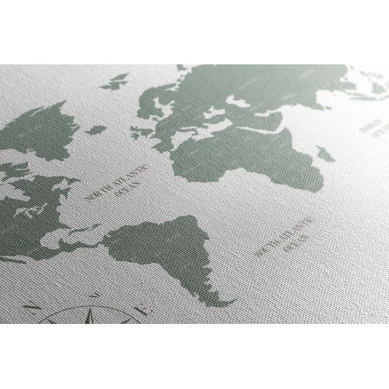 Obraz jednoduchá mapa sveta v zelenom prevedení