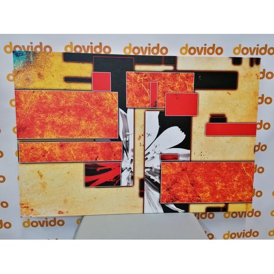 Obraz nádherný kvet v oranžovom ráme