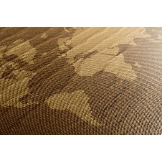 Obraz nádherná mapa sveta v hnedom prevedení