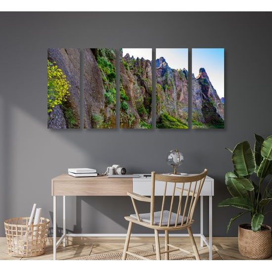 5-dielny obraz cestička medzi skalami
