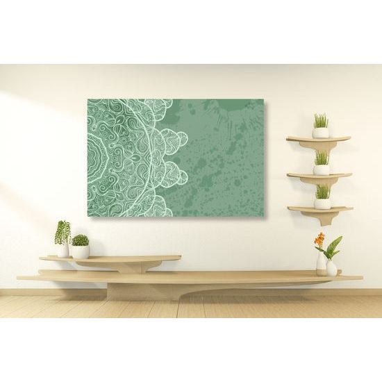 Obraz zelená Mandala s abstraktnými prvkami