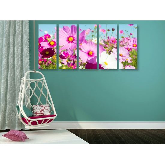 5-dielny obraz rozkvitnutá lúka