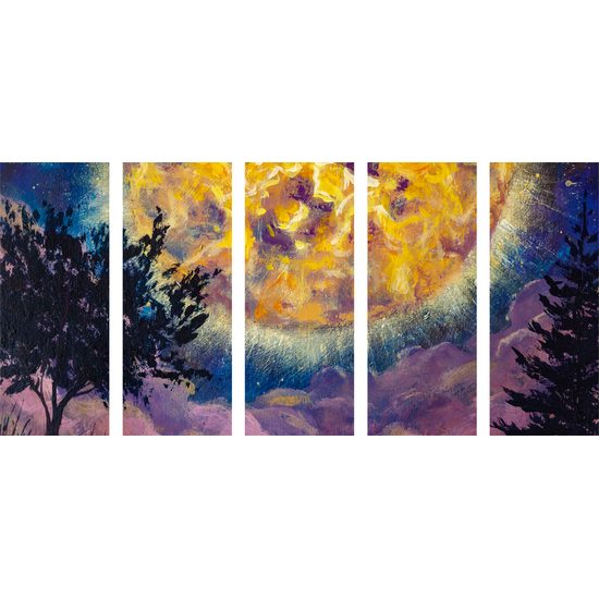 5-dielny obraz magický spln