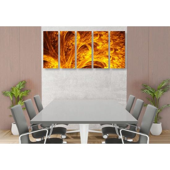 5-dielny obraz ohnivý strom