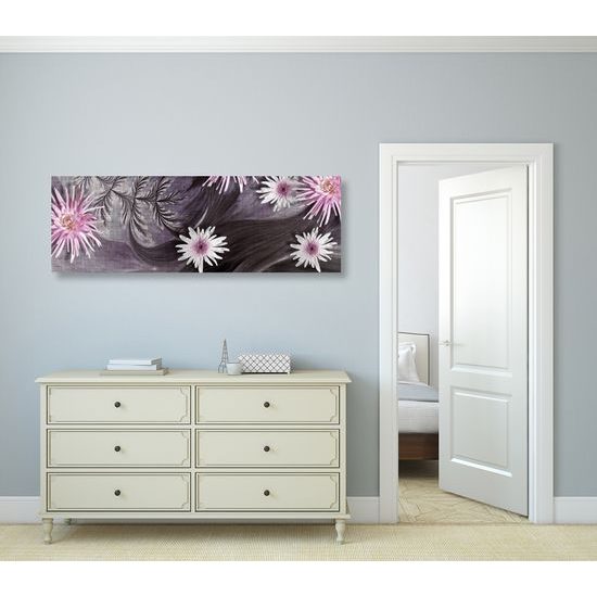 Obraz nádherné kvety s tajomným pozadím