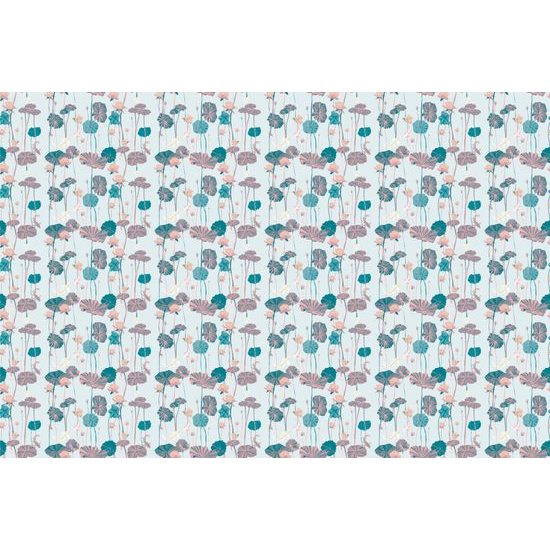 Samolepiaca tapeta japonské kapre medzi leknami v svetlom prevedení