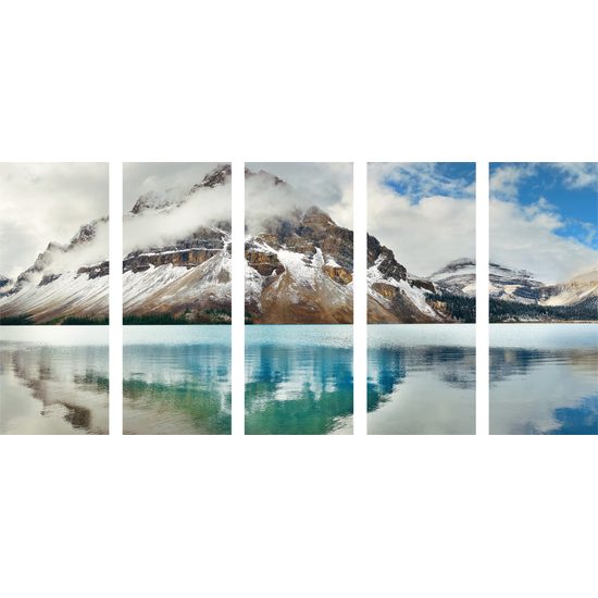 5-dielny obraz zamrznuté pleso pod majestátnou horou
