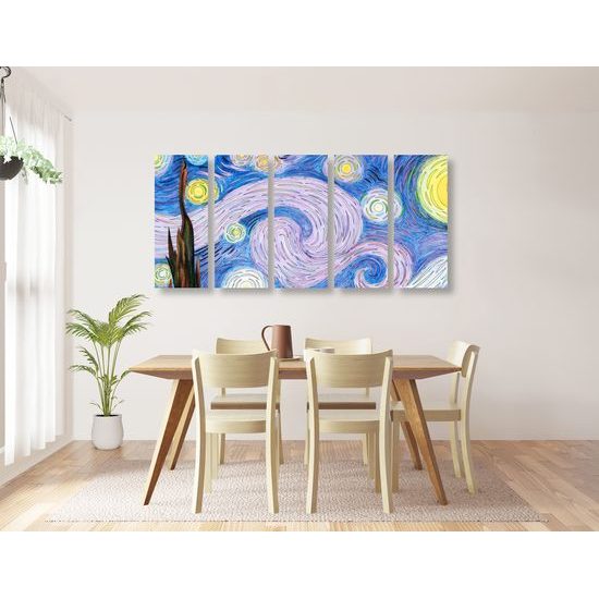 5-dielny obraz umelecké dielo Vincenta van Gogha