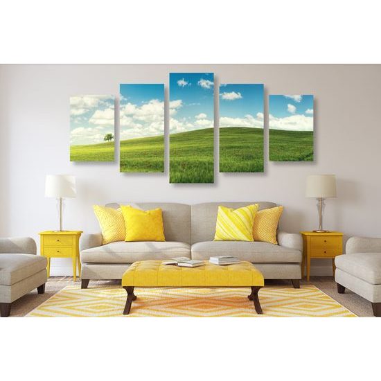 5-dielny obraz slnečný deň na lúke