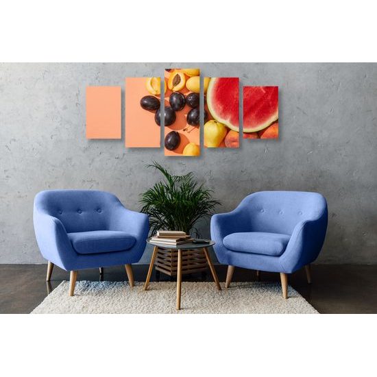 5-dielny obraz chutné ovocie