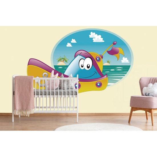 Samolepiaca tapeta loďka na pobreží