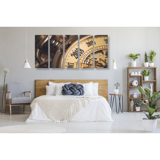 5-dielny obraz historické vreckové hodinky