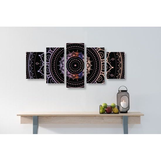 5-dielny obraz magická Mandala