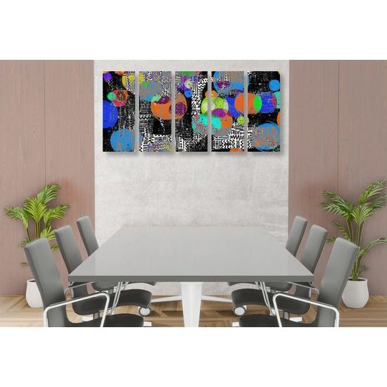 5-dielny obraz zaujímavá abstrakcia