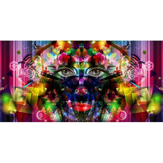 Obraz ženská tvár v abstraktných farbách