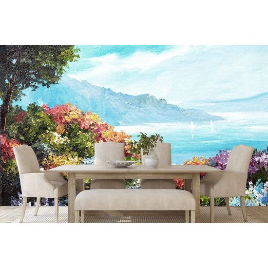 Očarujúca samolepiaca tapeta zákutie s výhľadom na more