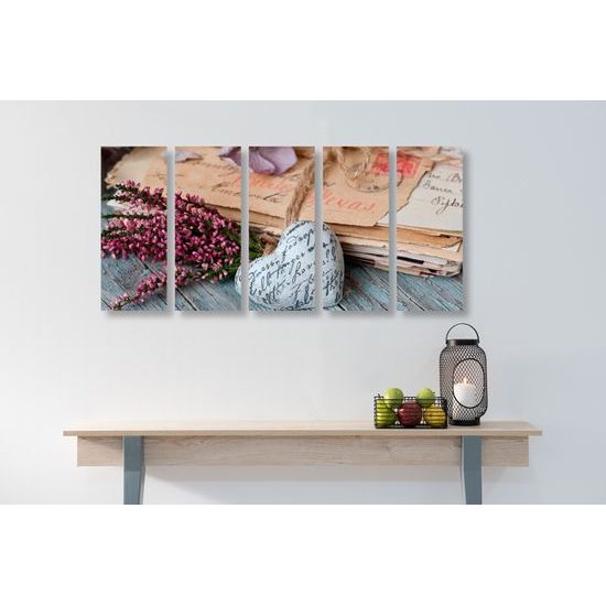 5-dielny obraz zátišie plné starej lásky