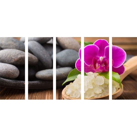 5-dielny obraz wellness zátišie s morskou soľou