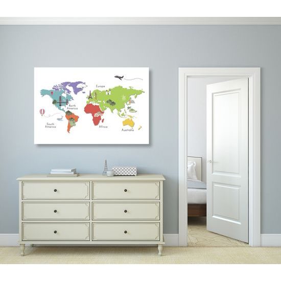 Obraz minimalistcká mapa sveta