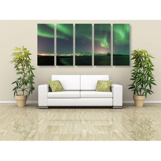 5-dielny obraz arktická polárna žiara