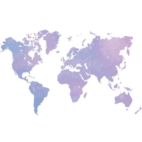 Obraz na korku fialová mapa sveta