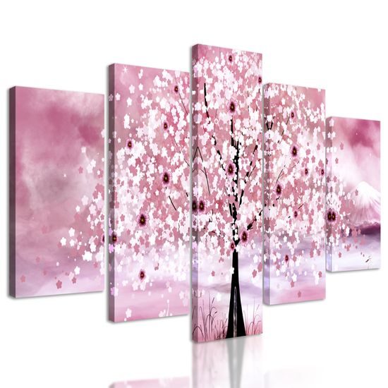 5-dielny obraz krásy japonskej prírody