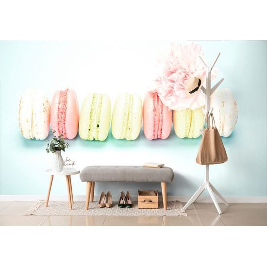 Samolepiaca fototapeta farebné makrónky