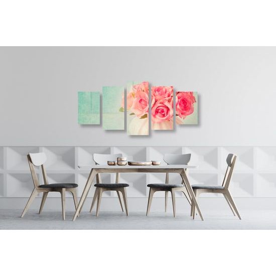 5-dielny obraz malé ružičky