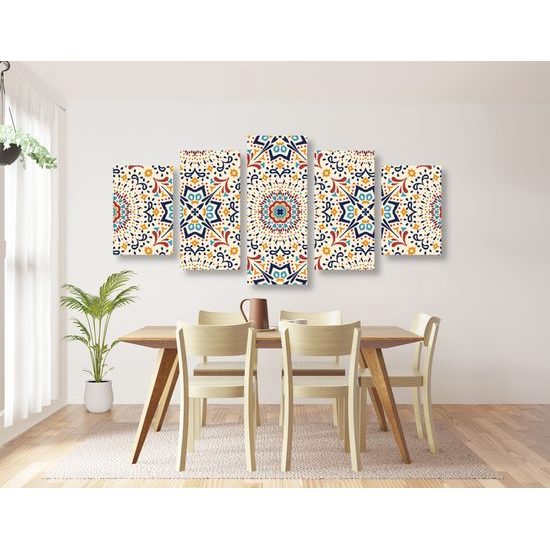5-dielny obraz zaujímavý pestrofarebný vzor