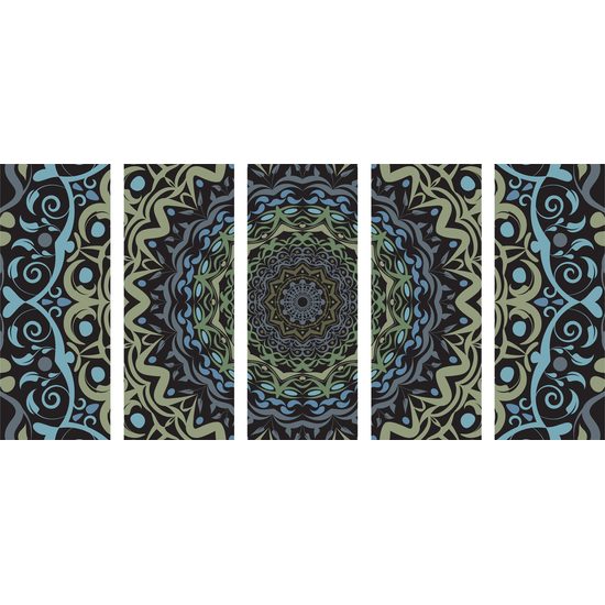 5-dielny obraz zaujímavá vintage Mandala