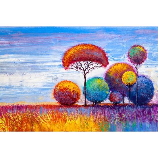 Samolepiaca tapeta neobyčajné pestrofarebné stromy