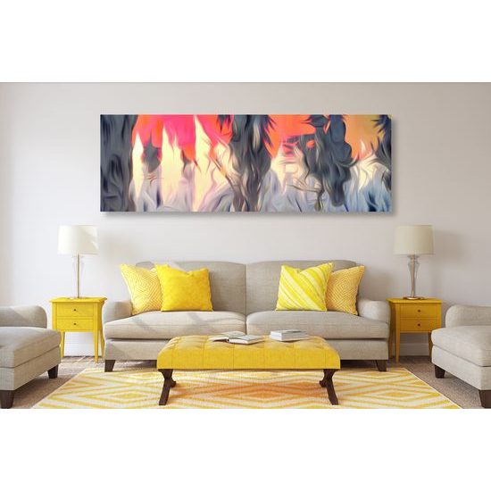 Obraz nádherné umelecké prevedenie zasneženého lesa