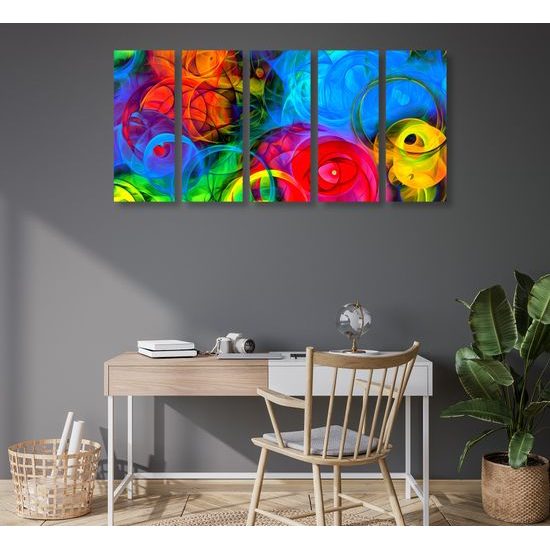 5-dielny obraz výbuch farieb