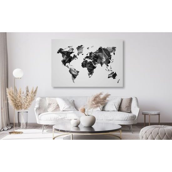 Obraz na korku vektorová šedá mapa sveta